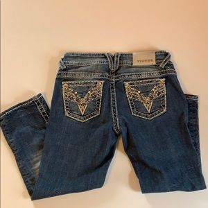 Vigoss Embellished‎ Pocket Denim Chelsea Capris